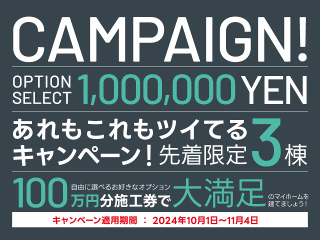 総額100万円 キャンペーン実施中！